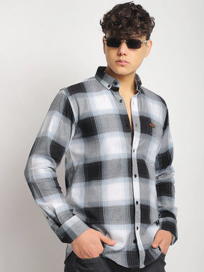 Oxford Drift Black Grey Heiring Born Check Shirt