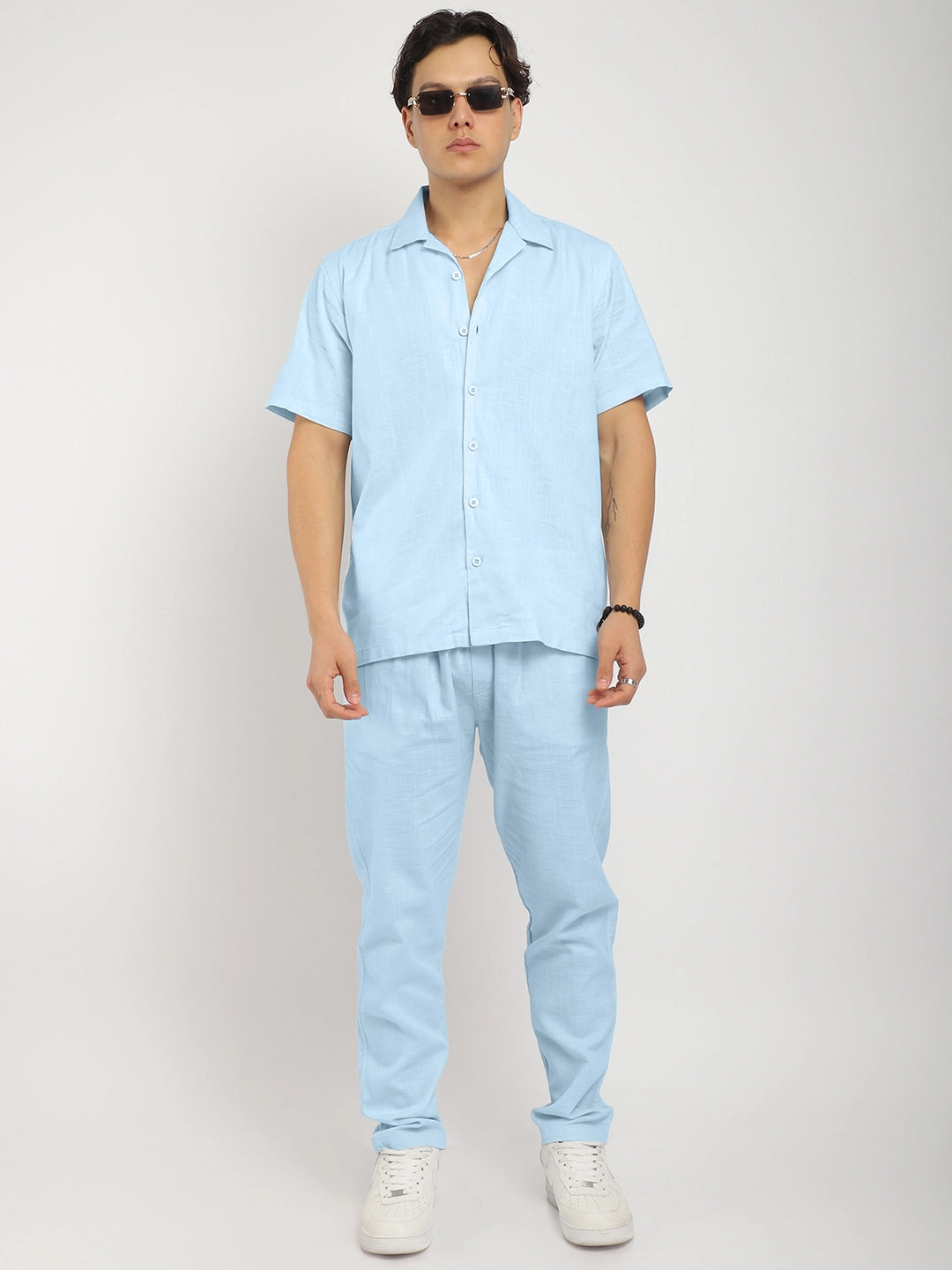 Linen Atlant Sky Blue Co-Ord Set