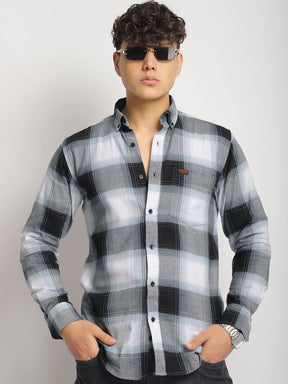 Oxford Drift Black Grey Heiring Born Check Shirt