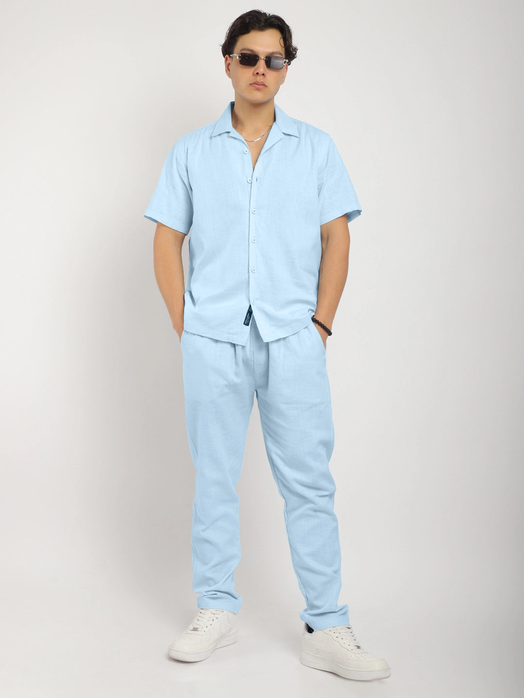 Linen Atlant Sky Blue Co-Ord Set