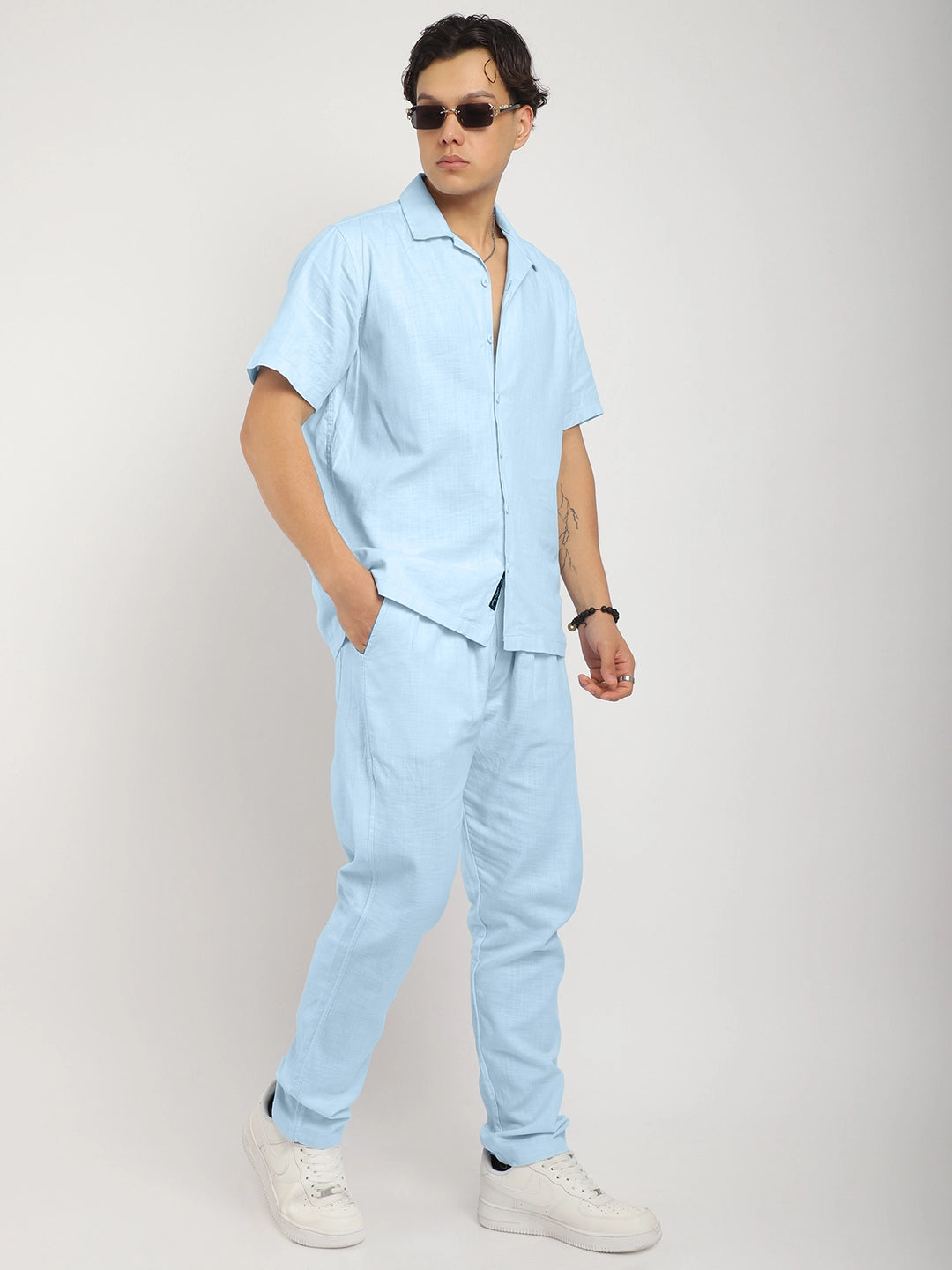 Linen Atlant Sky Blue Co-Ord Set