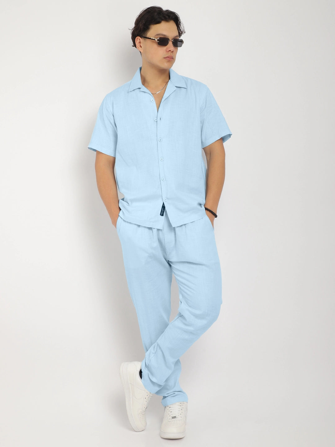 Linen Atlant Sky Blue Co-Ord Set