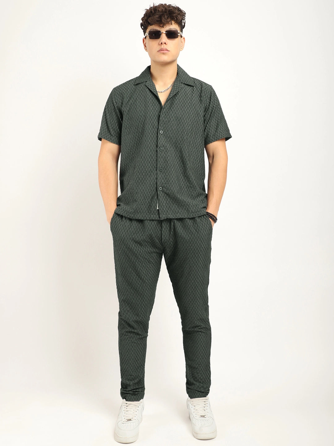 Zharvis Ringer Dark Green Co-Ord Set