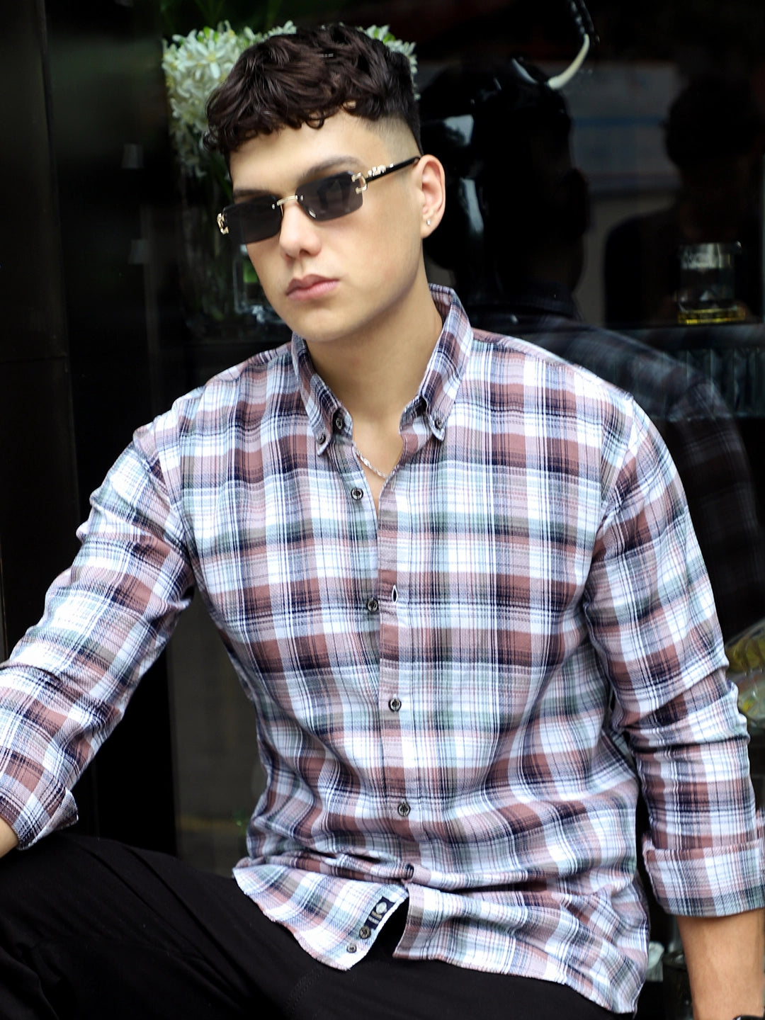 Osaka Brown Check Full Sleeve Shirt