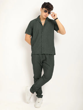 Zharvis Ringer Dark Green Co-Ord Set