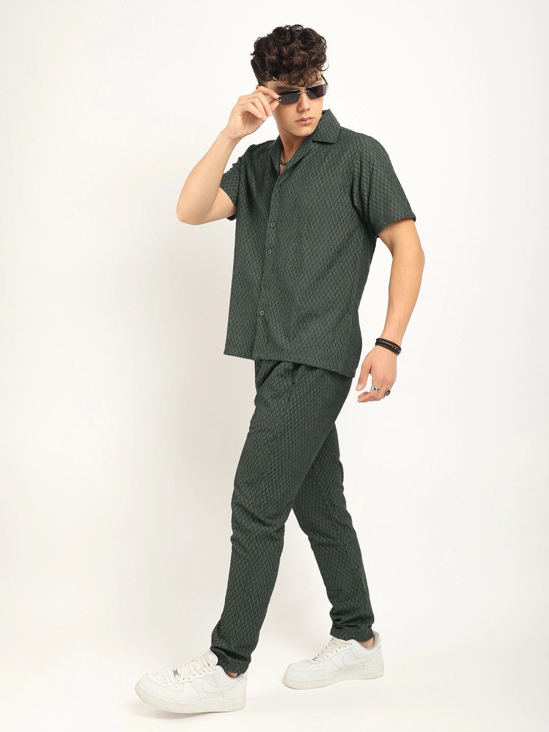 Zharvis Ringer Dark Green Co-Ord Set