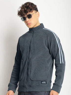 Bonded Corduroy Grey Zipper Jacket Pro