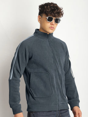 Bonded Corduroy Grey Zipper Jacket Pro