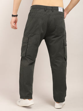 Drippy Dark Grey Cotton Twill Plus Size Cargo