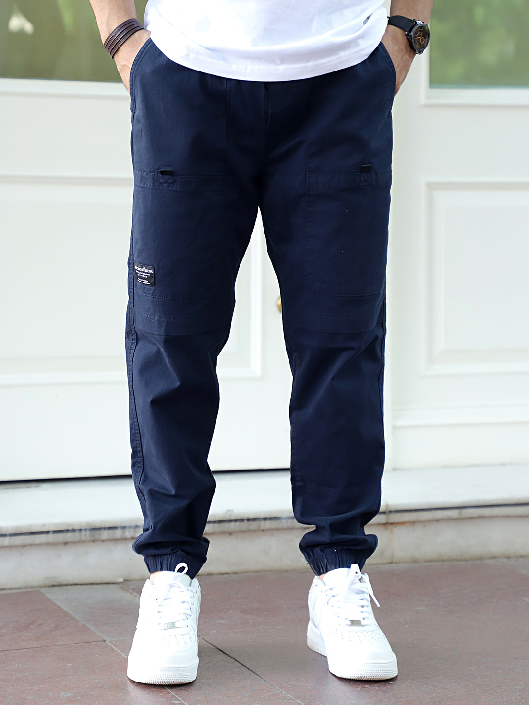 VeroBlend Navy Blue Baggy Fit Cotton Cargo