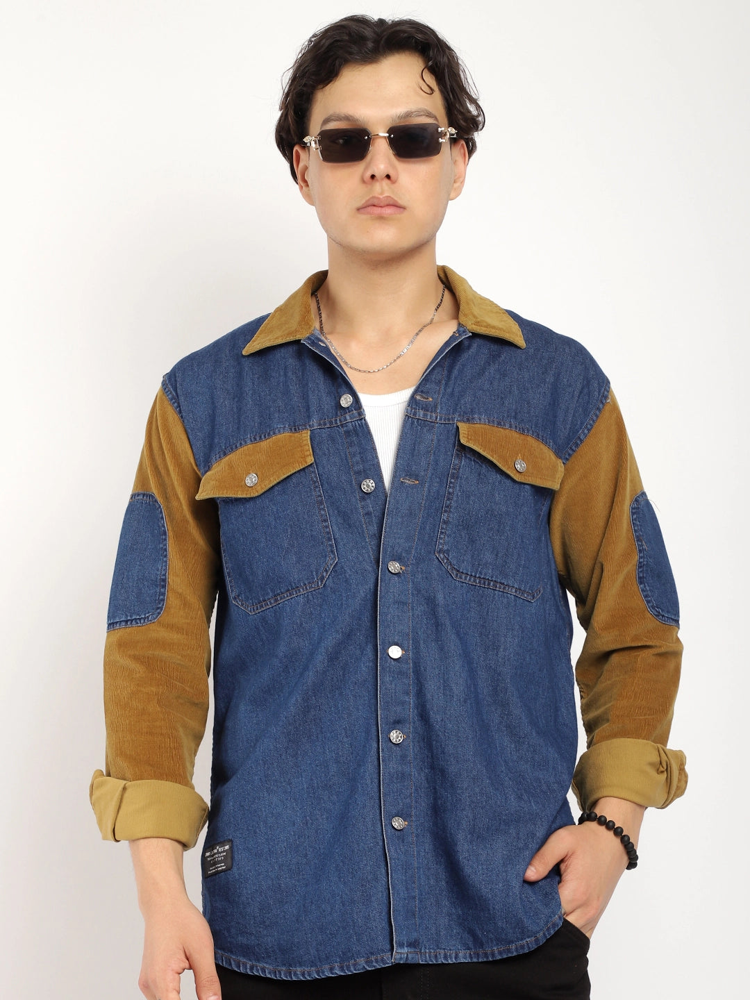 Luxe Fit Blue Washed Denim Shirt