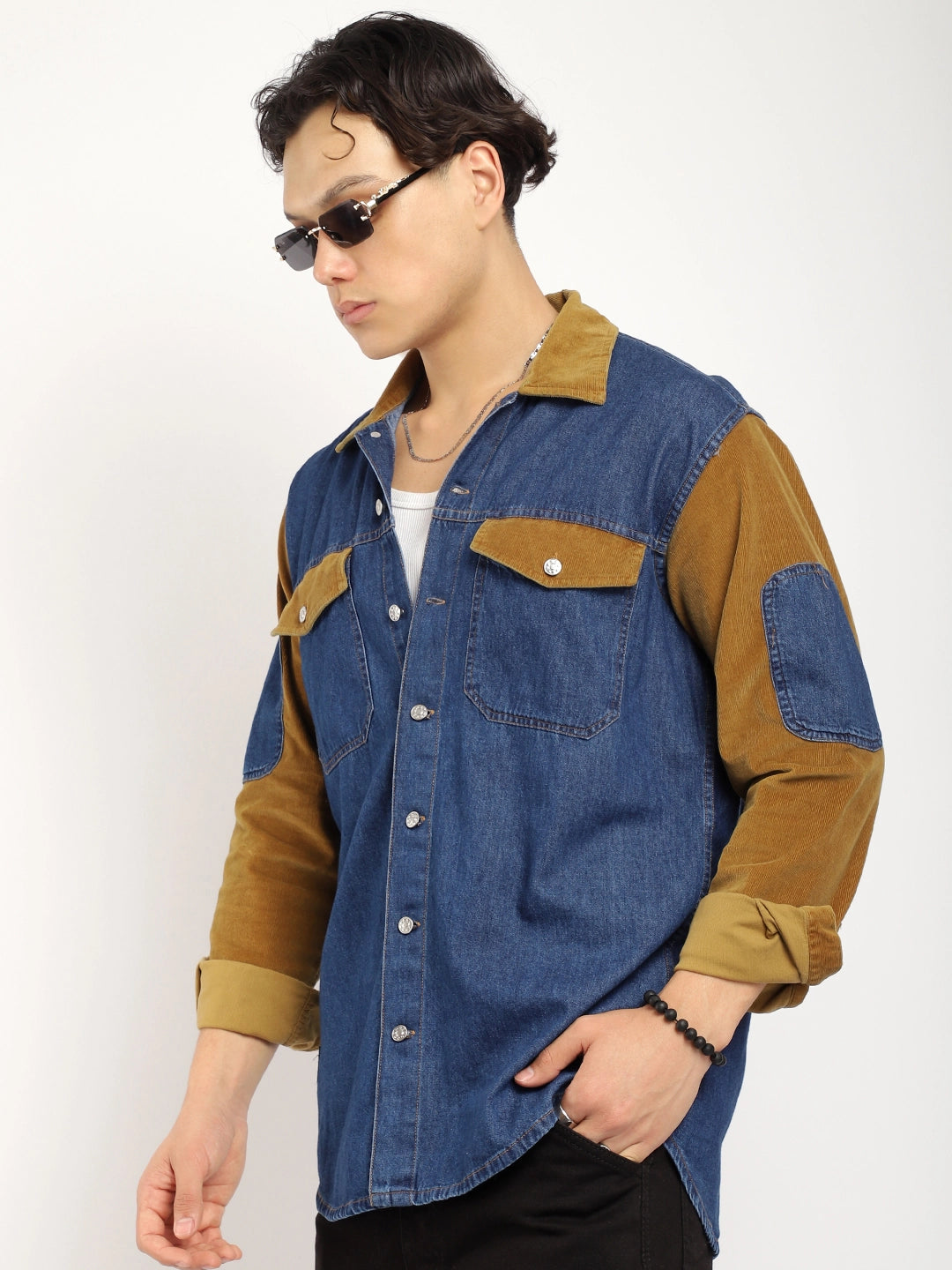 Luxe Fit Blue Washed Denim Shirt