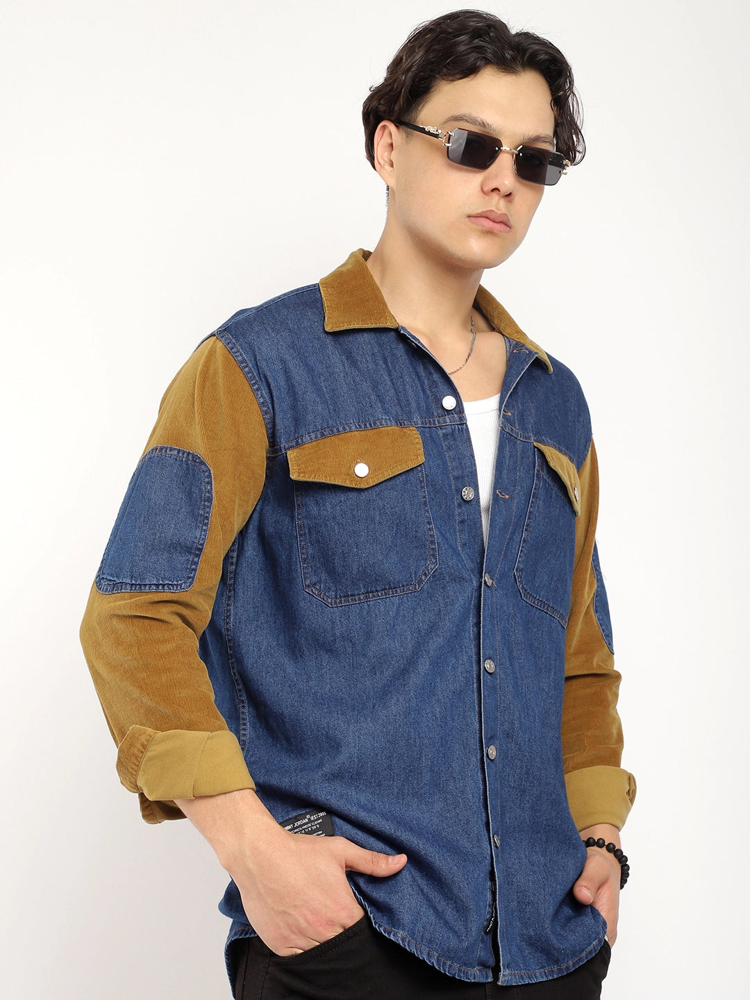 Luxe Fit Blue Washed Denim Shirt