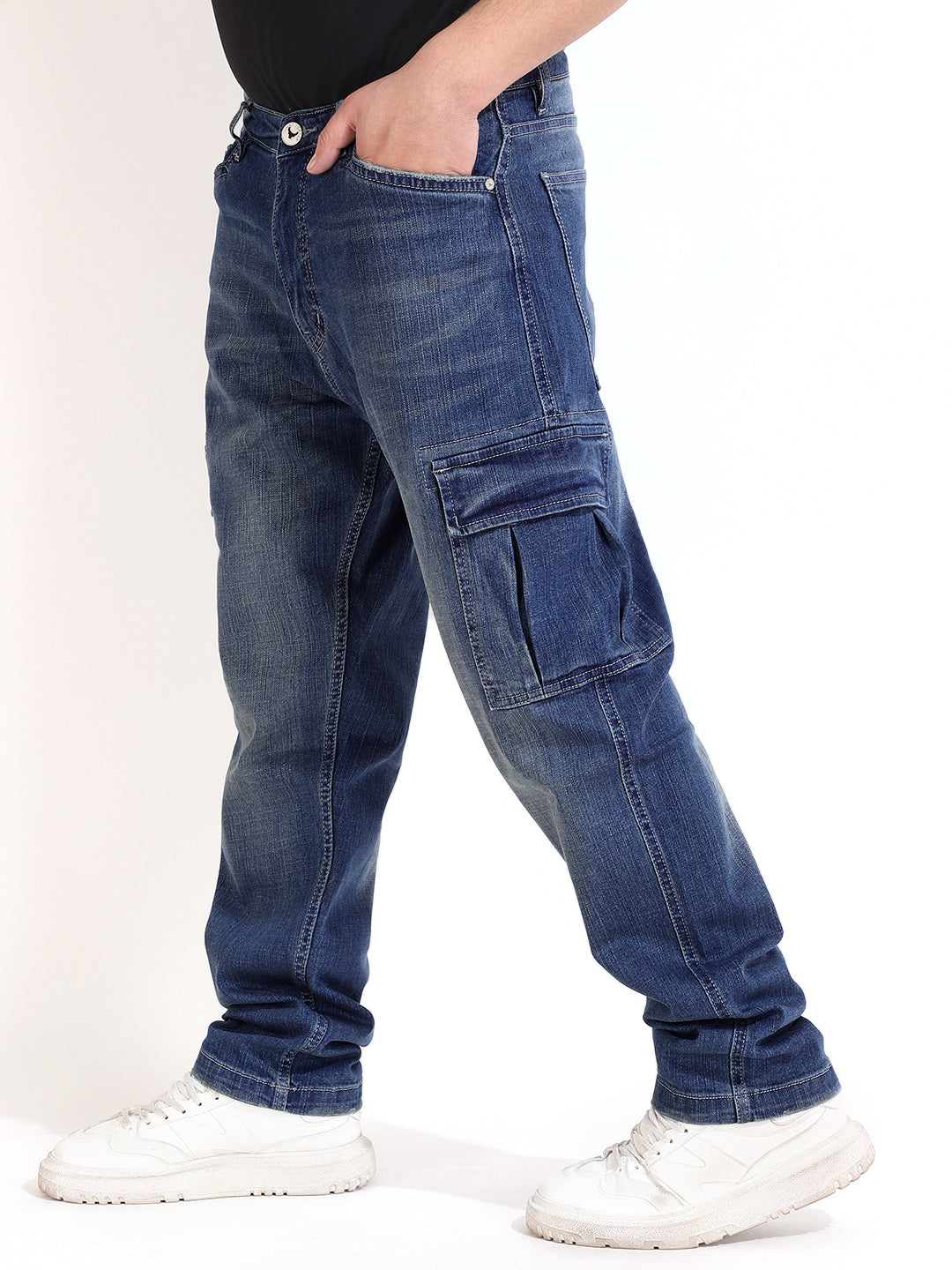 Heft Sky Blue Cargo Baggy Jeans