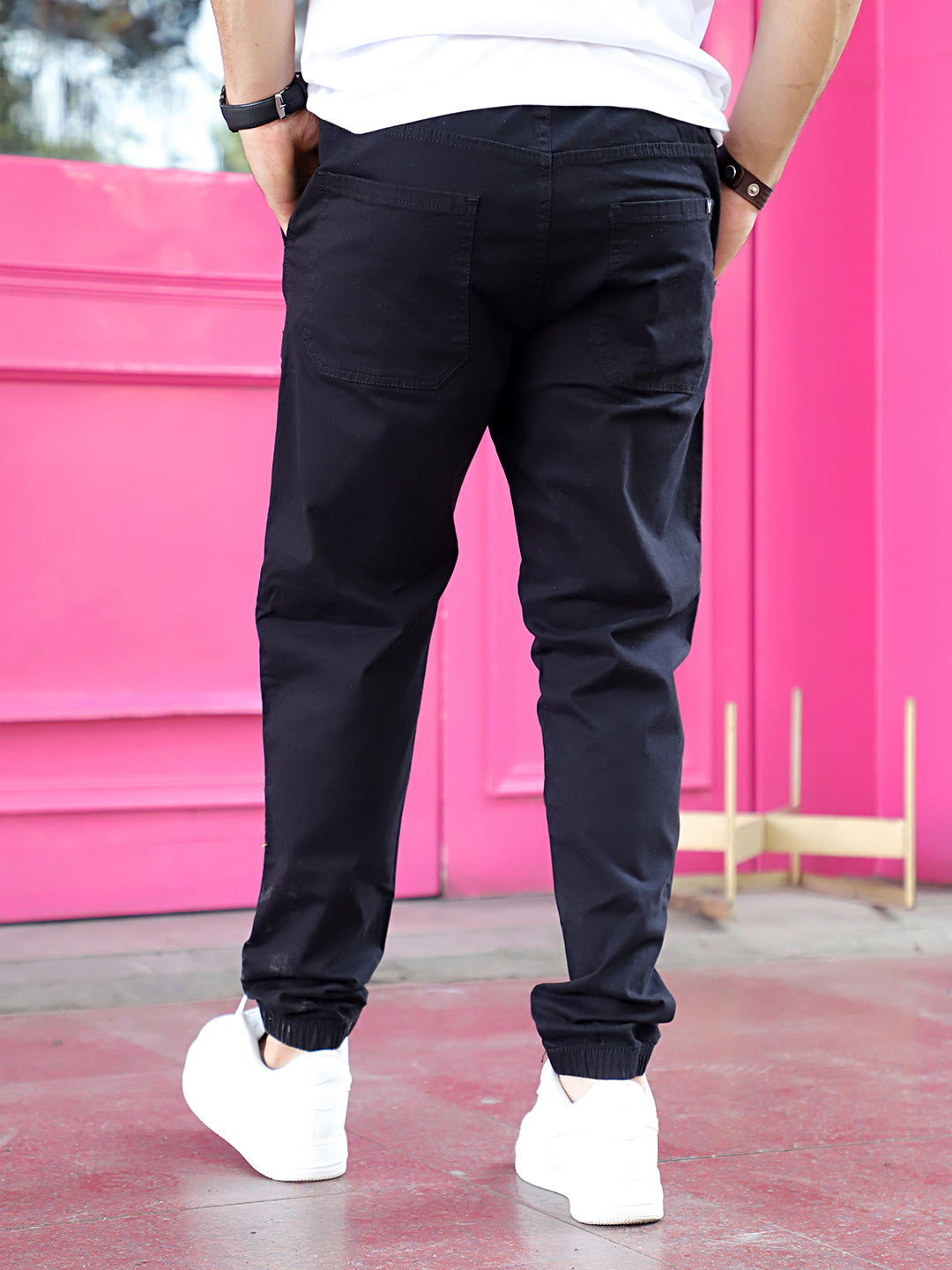 VeroBlend Black Baggy Fit Cotton Cargo