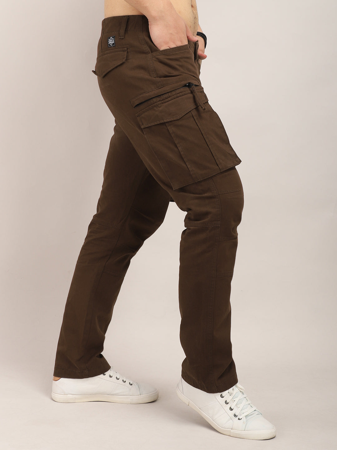 Carnival Brown Cotton Zipper Cargo