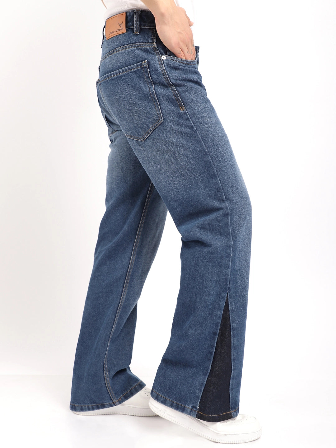 Men Dark Blue Bootcut Jeans