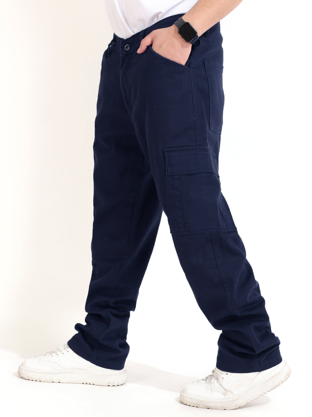 Navy Drill Cotton Baggy Fit Cargo