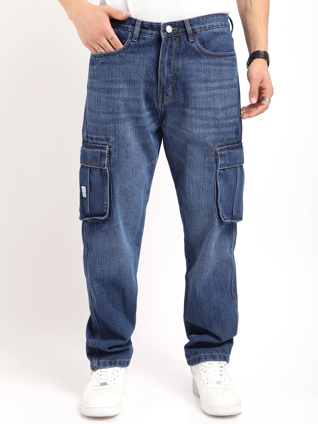 Blue Denim Cargo Men