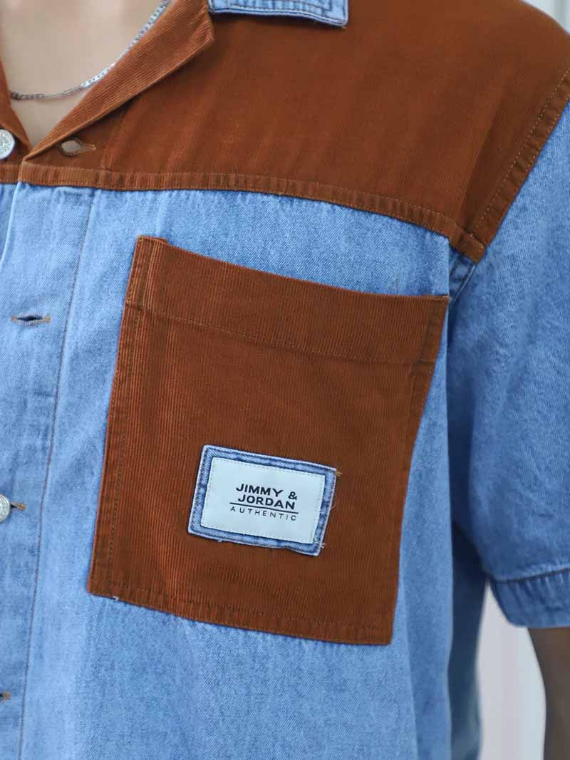 Calmyra Colembia  Blue  Denim Half Sleeve Shirt