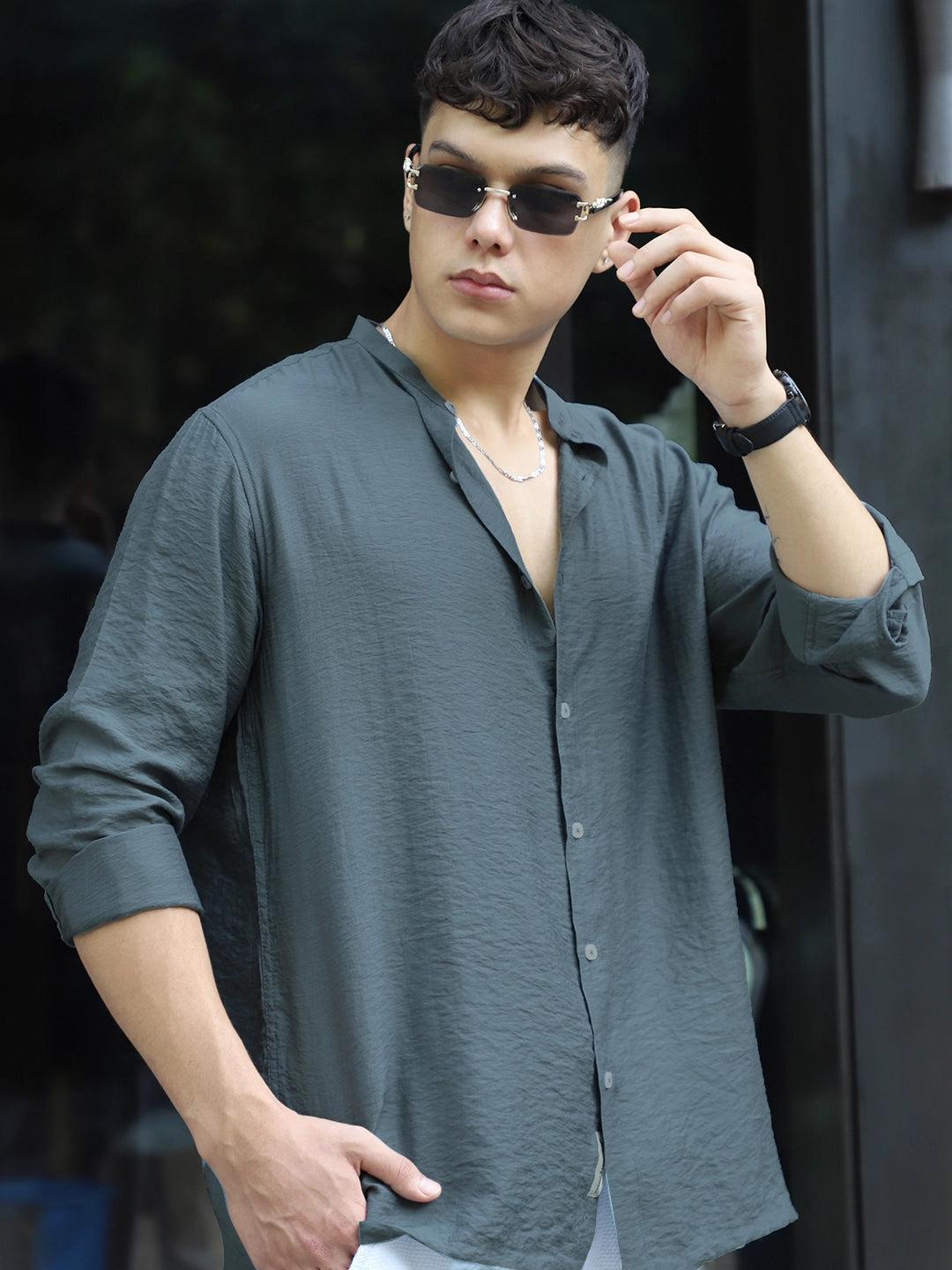 Nativeloom Moss Green Full Sleeve Shirt