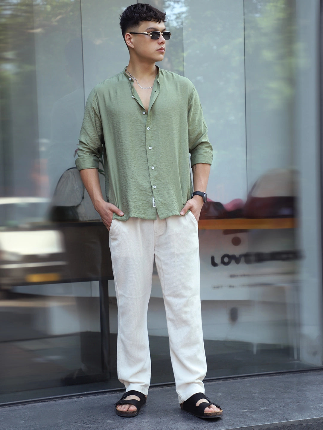 Brooklyn Beat Cream Texture Trouser