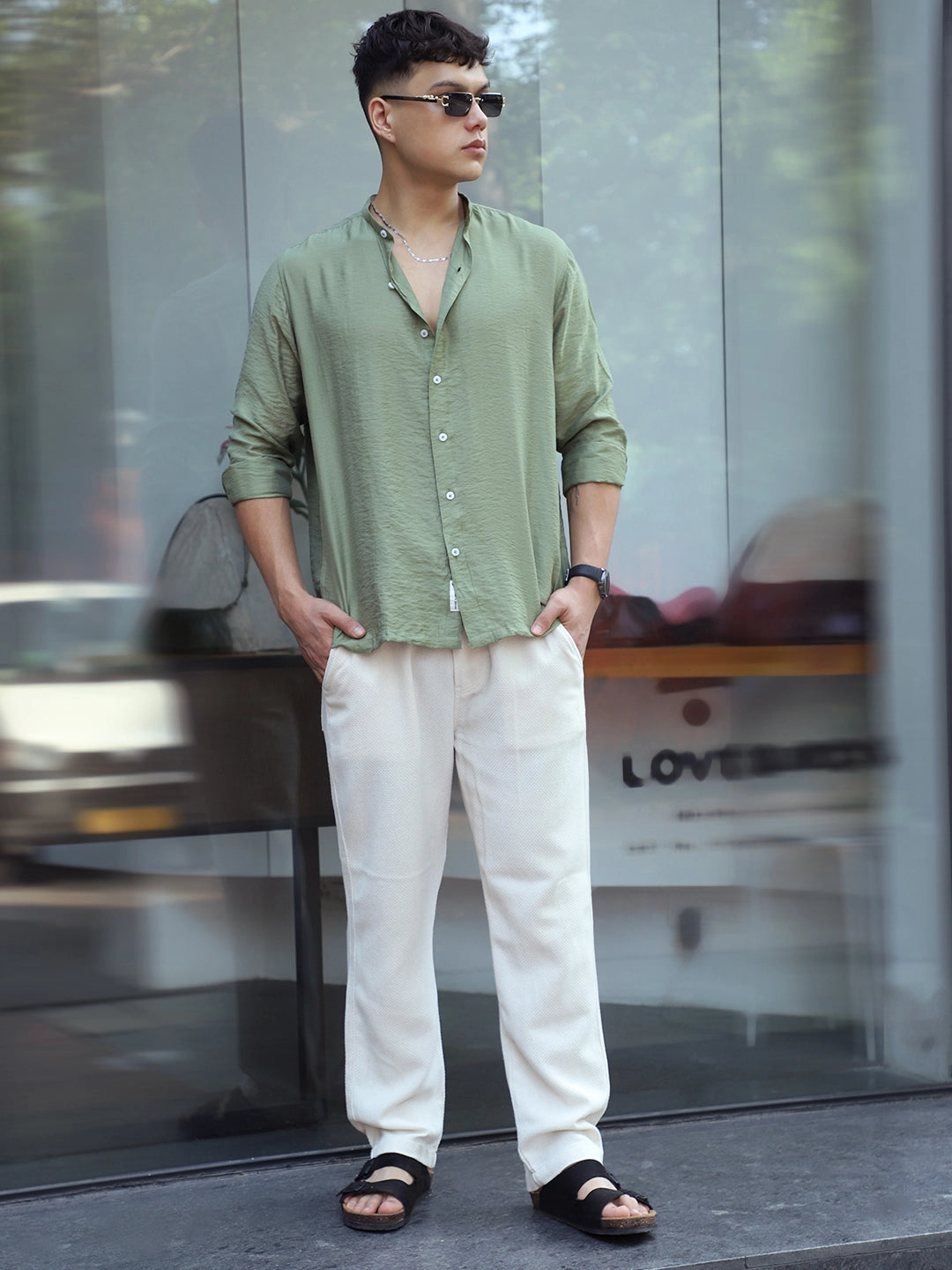 Shorefit Off White Texture Trouser