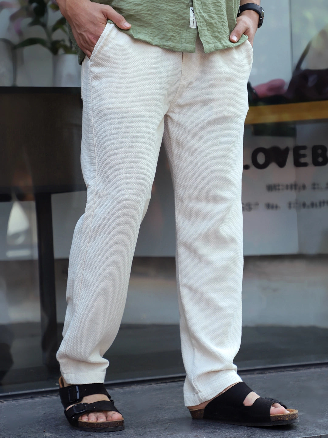 Brooklyn Beat Cream Texture Trouser