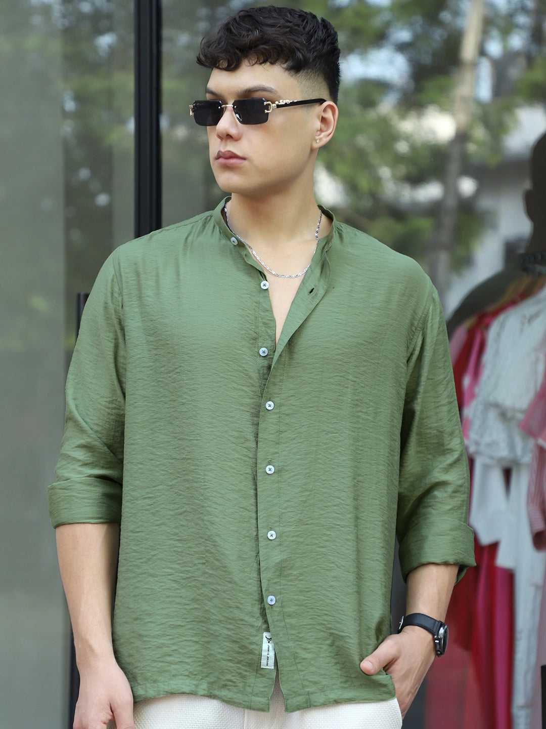Nativeloom Light Green Full Sleeve Shirt