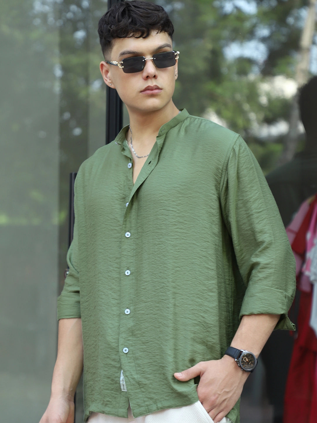 Nativeloom Light Green Full Sleeve Shirt