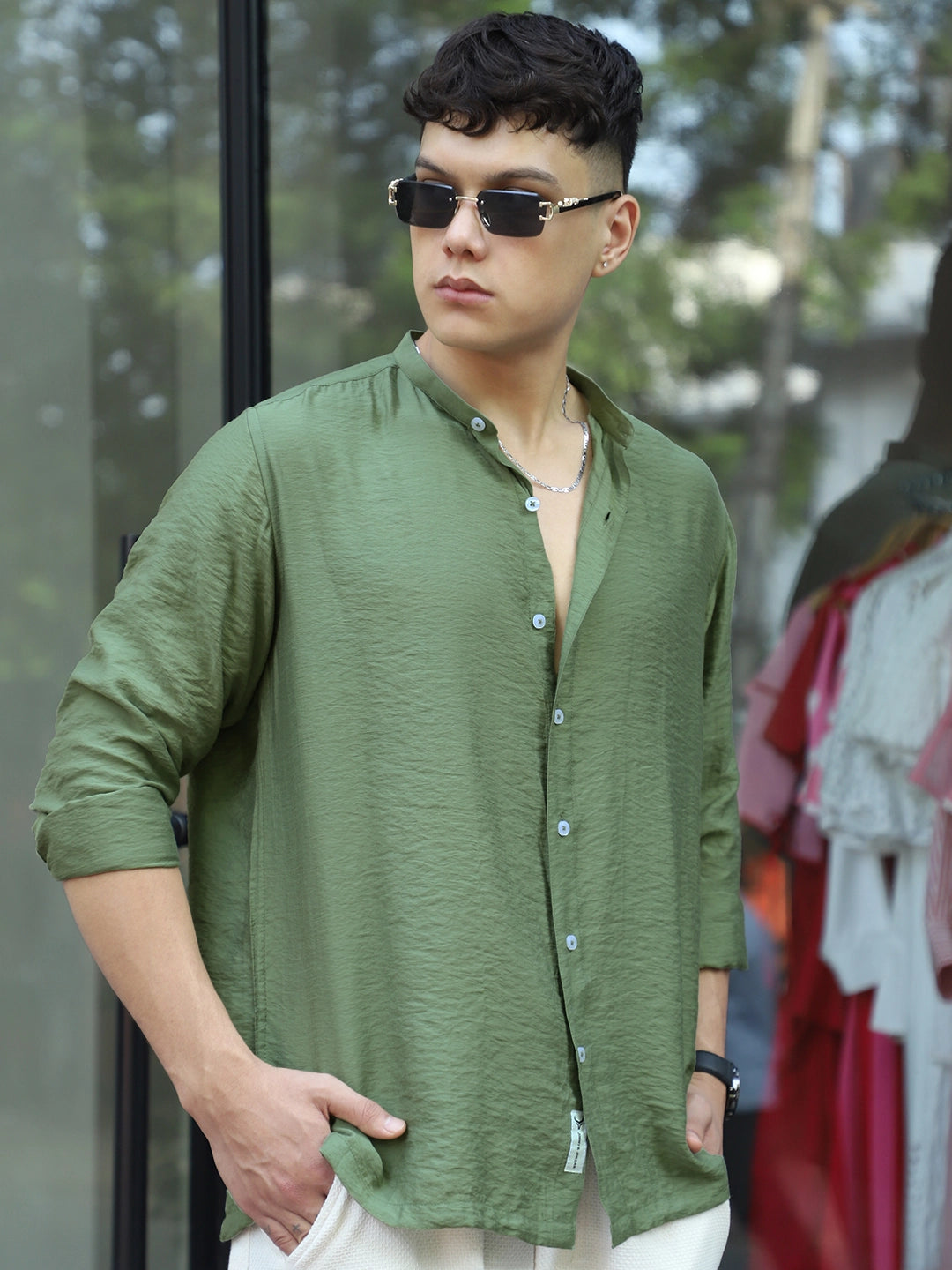 Nativeloom Light Green Full Sleeve Shirt