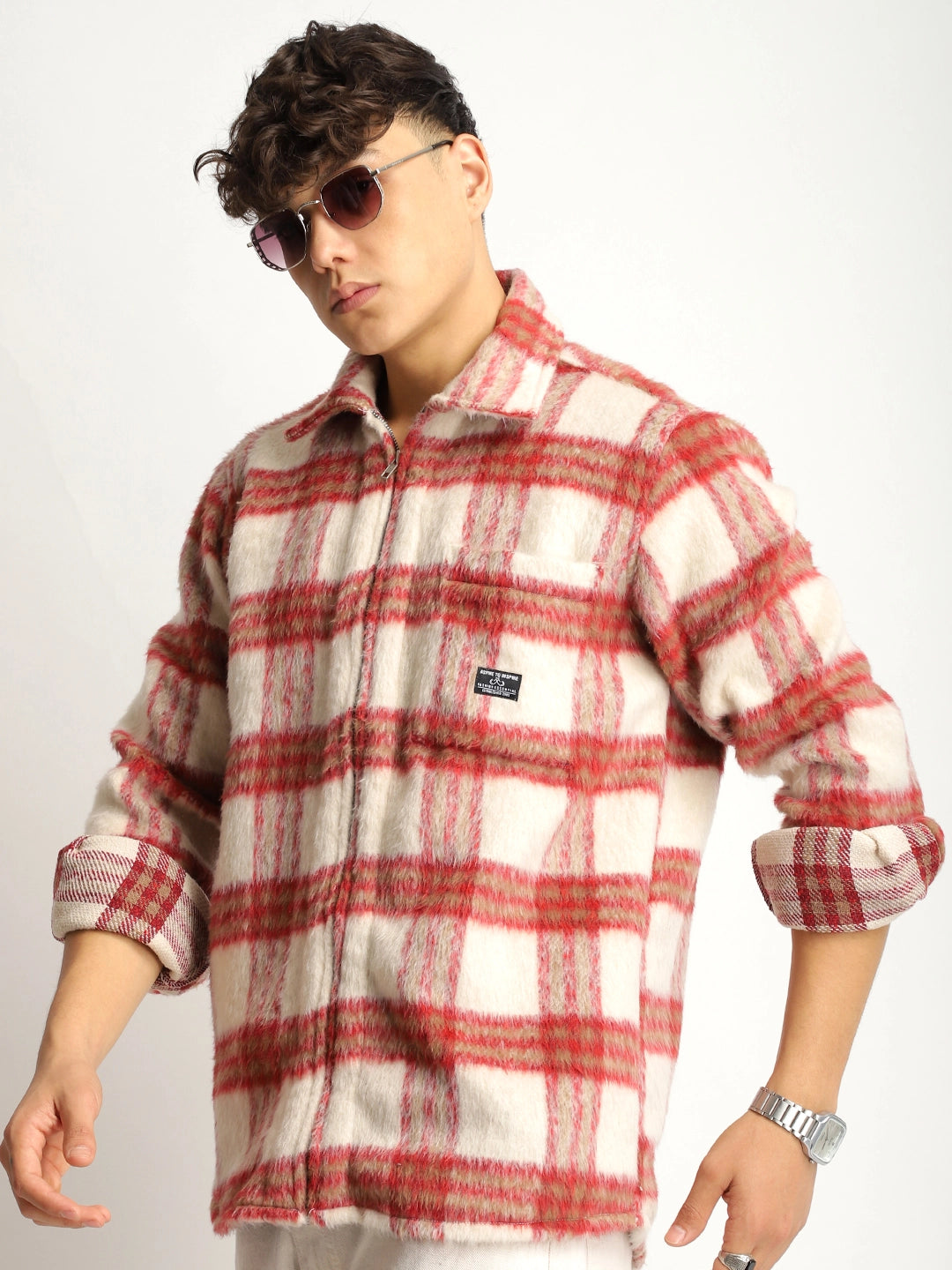 Windsor Wardrobe Red Pure Wool Check Shacket