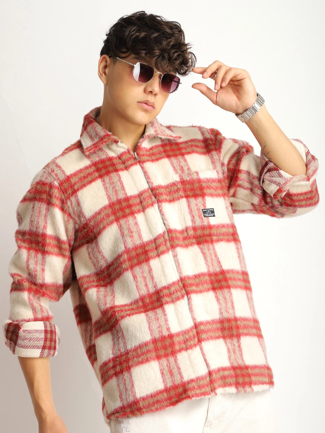 Windsor Wardrobe Red Pure Wool Check Shacket