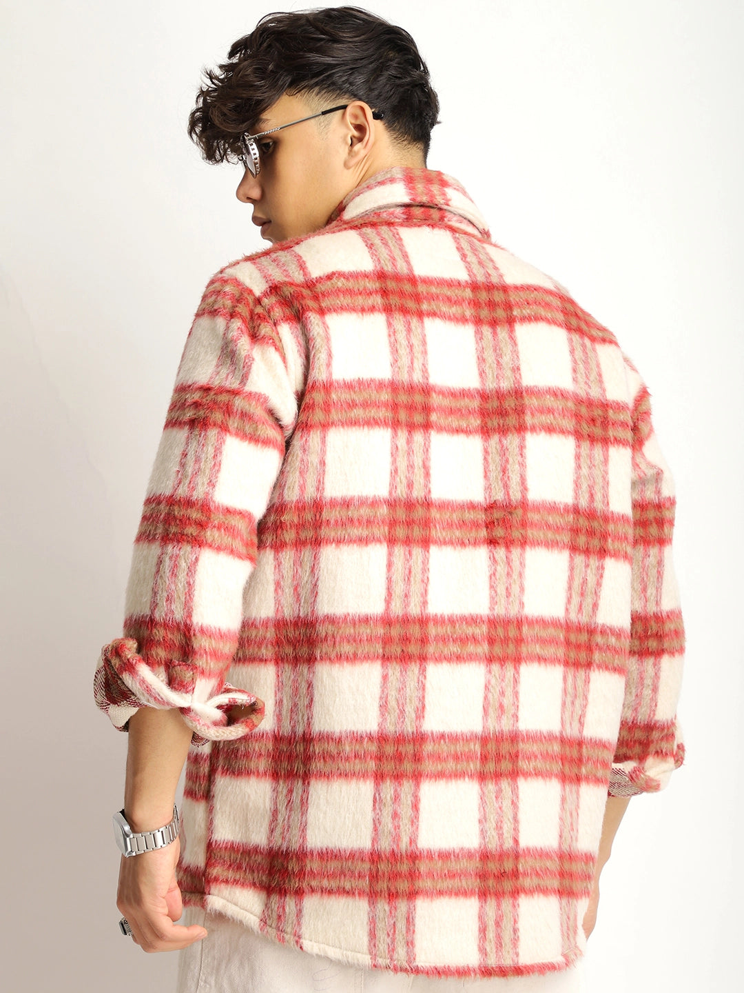 Windsor Wardrobe Red Pure Wool Check Shacket