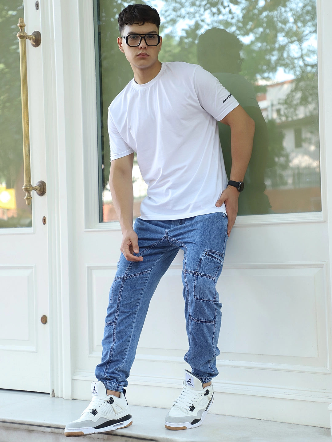 Skyline Blue Denim Joggers 40 - Main Image