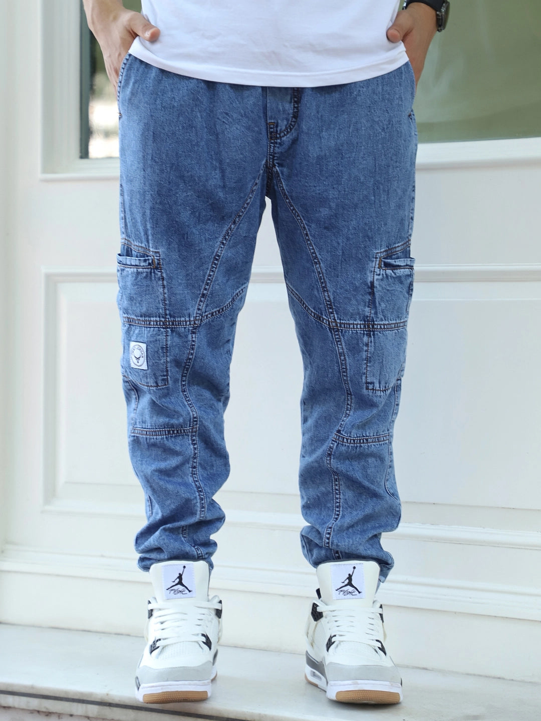 Skyline Blue Denim Joggers 30 - Main Image