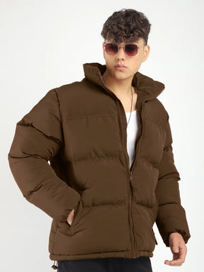 Oxford Street Style Chocolate Brown Puffer Jacket