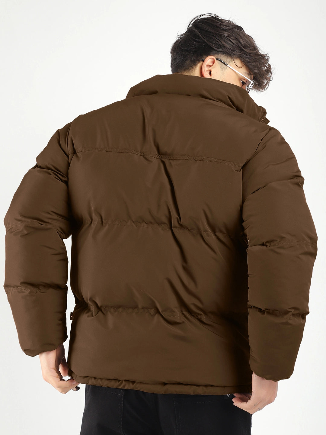 Oxford Street Style Chocolate Brown Puffer Jacket