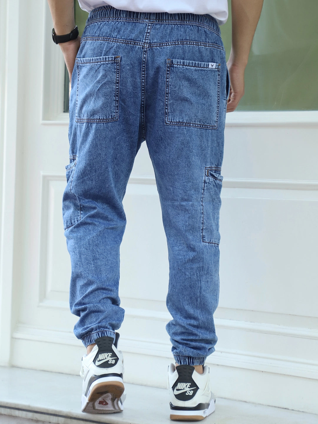 Skyline Blue Denim Joggers 30 - Main Image