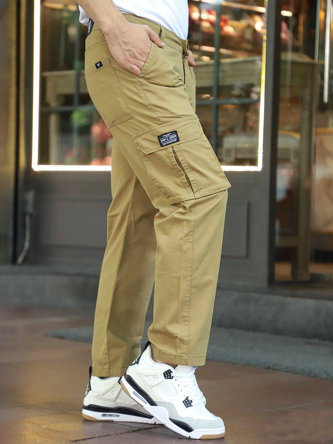 Fleck 22 Khaki Baggy Fit Cotton Cargo