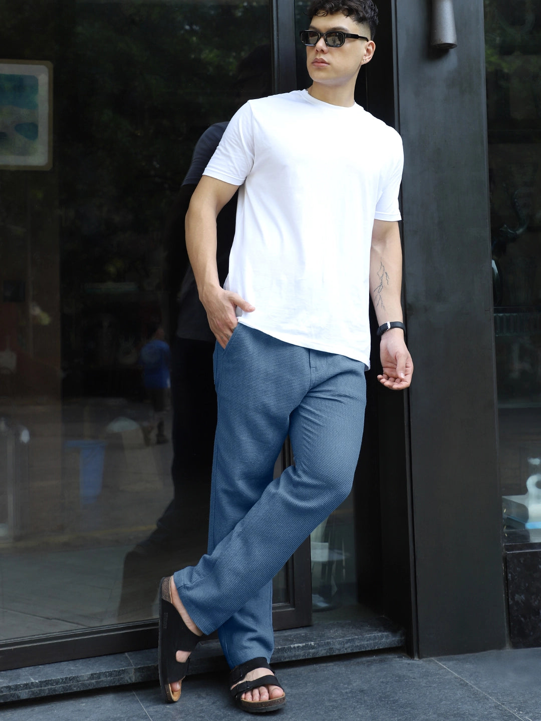Shorefit Spruce Blue Texture Trouser