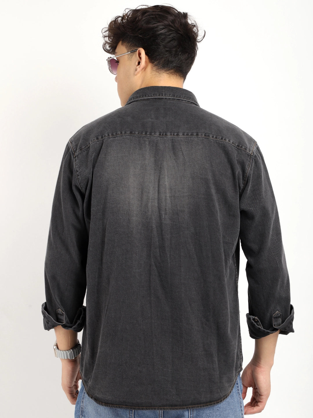 Cotswold Casual Charcoal Denim Shirt