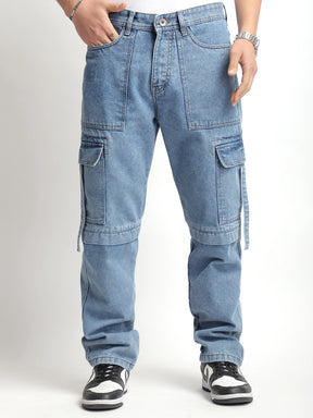 Pinnacle Threads Light Blue Denim Cargo