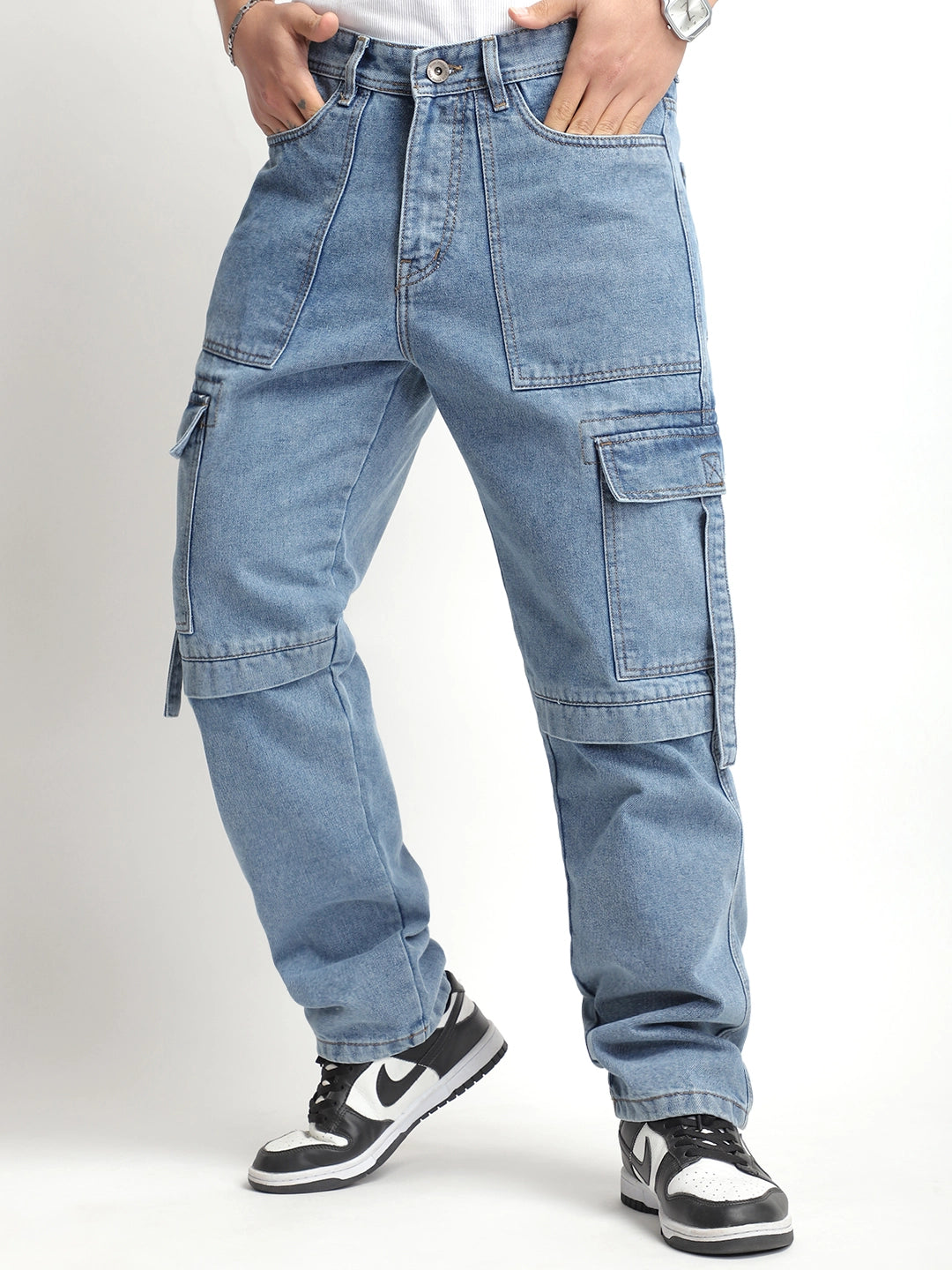 Pinnacle Threads Light Blue Denim Cargo