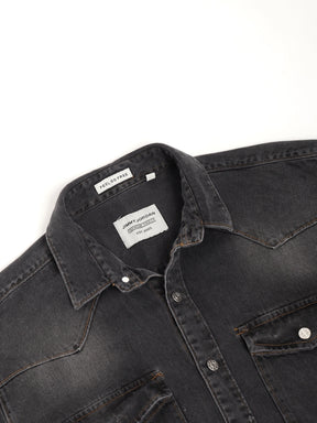 Cotswold Casual Charcoal Denim Shirt