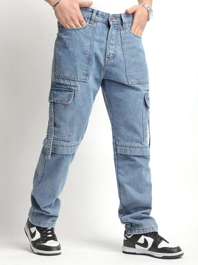 Pinnacle Threads Light Blue Denim Cargo