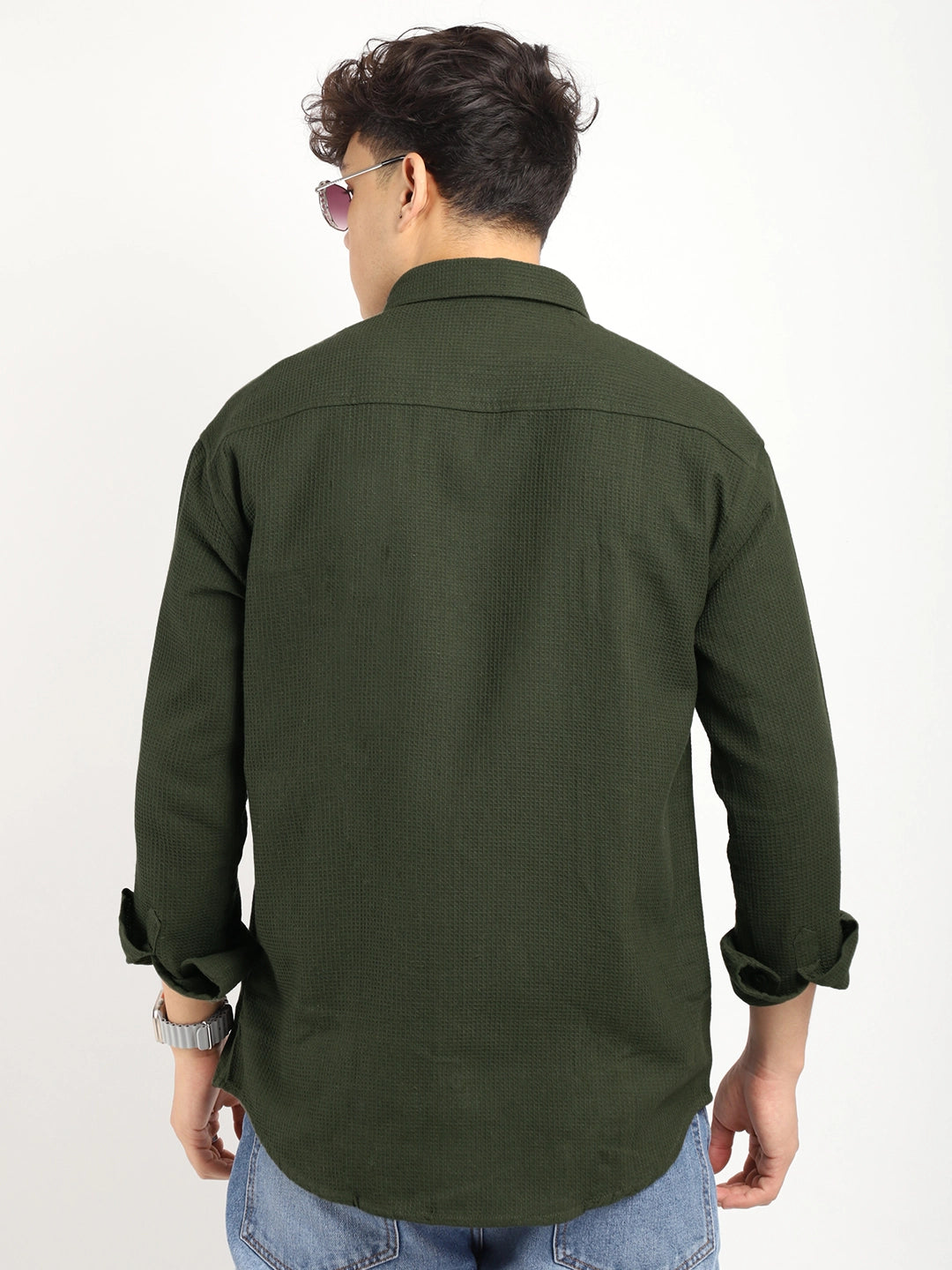 British Vintage Olive Full Sleeve Shirt