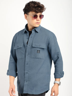 British Vintage Sky Grey Full Sleeve Shirt