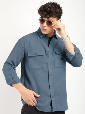 British Vintage Sky Grey Full Sleeve Shirt