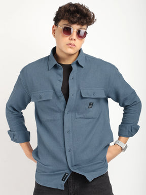 British Vintage Sky Grey Full Sleeve Shirt